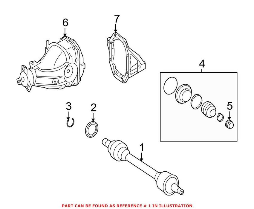 Mercedes CV Axle Assembly - Rear 2043501810